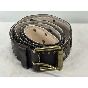 Another Line Inc Square Crystal Women's Leather Studded Fashion Belt Size L Y2K